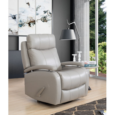 Tehya 33" Wide Leather Match Manual Swivel Standard Recliner by Red Barrel Studio