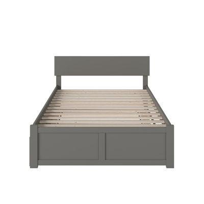 Daurice Solid Wood Platform Bed with Footboard & Full Roll Out Trundle by Harriet Bee