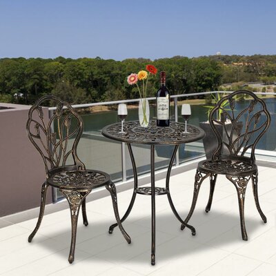 Agastya Outdoor 3 Piece Bistro Set by Fleur De Lis Living