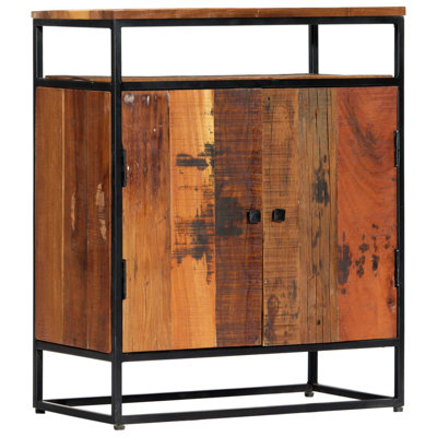 Side Cabinet 23.6" x 13.8" x 29.9" Solid Reclaimed Wood and Steel by Millwood Pines