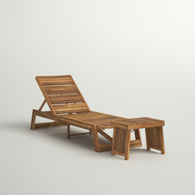 Hubert Reclining Chaise Lounge with Table