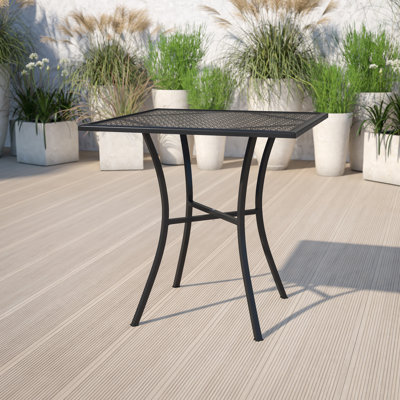 Chanea 28" Commercial Grade Steel Patio Table by Flash Furniture by Wade Logan