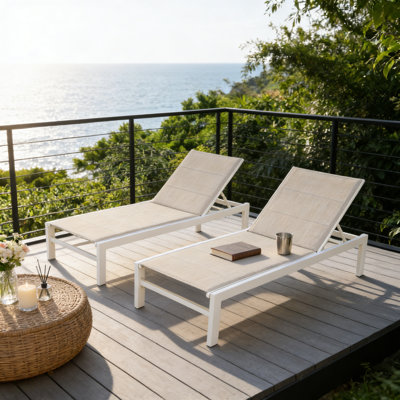 Nanafalia Aluminum 77.5" Long Reclining Single Chaise by Orren Ellis