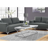 Geise Coffee Table, Accent, Cocktail Rectangular, Living Room, 44"L, Metal, Tempered Glass, Clear by Breakwater Bay