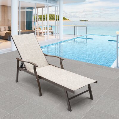 Erelah 59.84" Aluminum Long Reclining Single Chaise Lounge Chair by Winston Porter