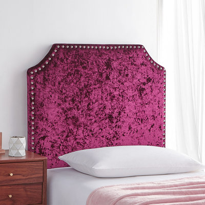 Bevel Tacked Velvet College Dorm Twin XL Headboard by Rosdorf Park