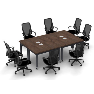 8 Person Conference Meeting Tables with 8 Chairs Complete Set by Inbox Zero