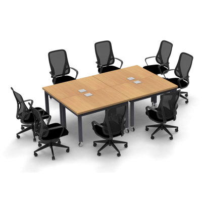 8 Person Conference Meeting Tables with 8 Chairs Complete Set by Inbox Zero