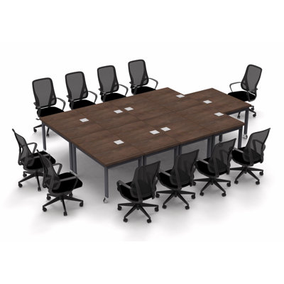 Albin 11 Person Conference Meeting Tables with 11 Chairs Complete Set by The Twillery Co.