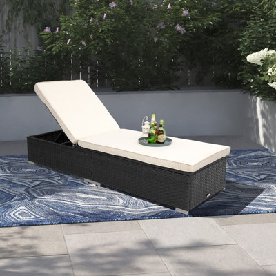 76" Long Reclining Single Chaise with Cushions by Orren Ellis