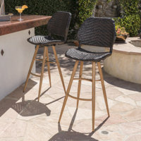 Dazmon Wicker 29" Patio Bar Stool by George Oliver