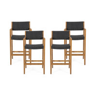 Roydon Outdoor Acacia 30" Patio Bar Stool