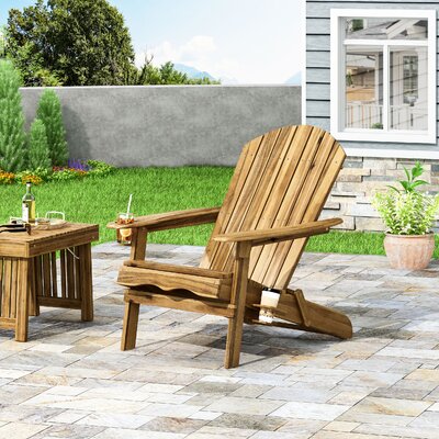 Teigan Solid Wood Folding Adirondack Chair by Longshore Tides