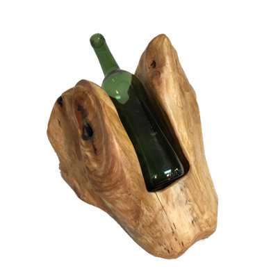 Jens Bottle Solid Wood Tabletop Wine Bottle Rack in Brown by Loon Peak