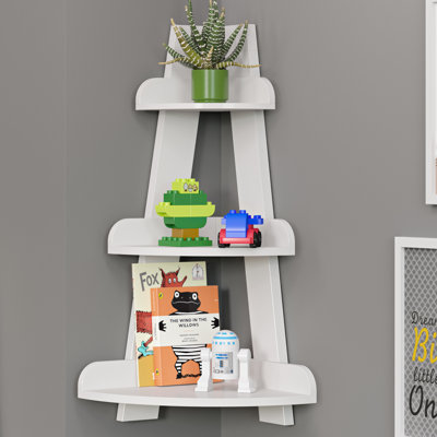 RiverRidge Kids 3-Tier Corner Shelf Display Stand for Playrooms by RiverRidge Home