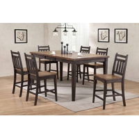 Mahowny 7 - Piece Counter Height Butterfly Leaf Solid Oak Dining Set by Red Barrel Studio