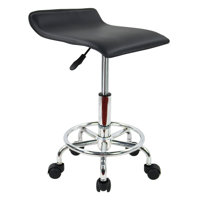 Square Height Adjustable Rolling Height Adjustable Lab Stool with Footrest by Inbox Zero