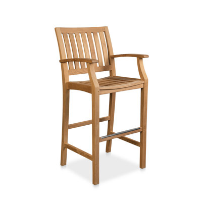 Windridge 29.5" Teak Patio Bar Stool by Red Barrel Studio