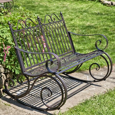 Dominy Metal Outdoor Rocking Bench by Ophelia & Co.