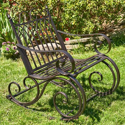 Outdoor Dominy Rocking Metal Chair by Ophelia & Co.