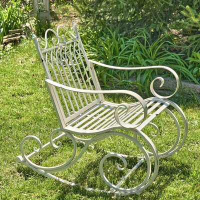 Outdoor Dominy Rocking Metal Chair by Ophelia & Co.
