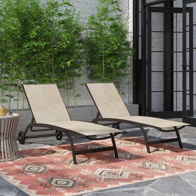 Bembo 66.93" Long Reclining Chaise Lounge with Wheels (Set of 2) by 17 Stories