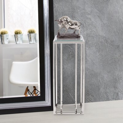 Arkhurst Glass Top Frame End Table by Orren Ellis