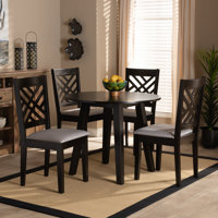 Delphia 5 - Piece Ruberwood Solid Wood Dining Set by Red Barrel Studio