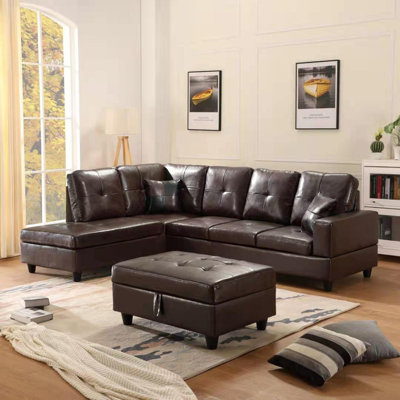 Apolino 74.5" Wide Sofa & Chaise with Ottoman by Latitude Run