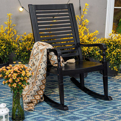 Alekper Outdoor Rocking Solid Wood Chair by Lark Manor
