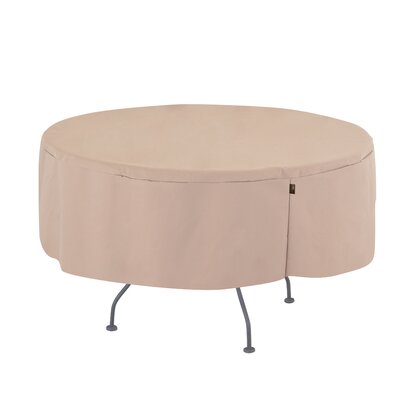 Modern Leisure Chalet Round Patio Dining Table Cover, 50" Diameter x 25"H, Beige by Rebrilliant