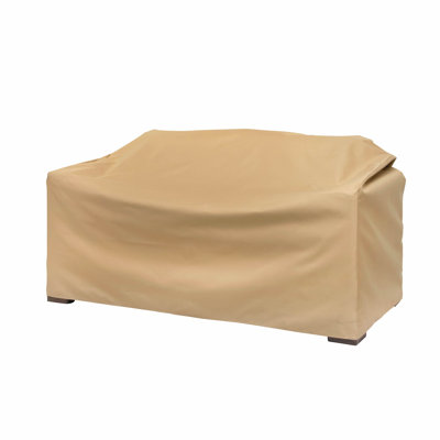 Modern Leisure Basics Patio Loveseat Cover, 55"L x 33"W x 38"H, Khaki by Rebrilliant