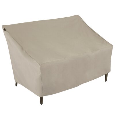 Modern Leisure Chalet Patio Loveseat Cover, 66"L x 40"W x 39"H, Beige by Rebrilliant