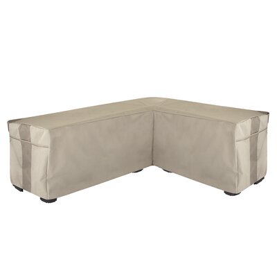 Modern Leisure Monterey Patio Sectional Lounge Set Cover, 104"L x 83"L x 32"W x 31"H, Beige by Rebrilliant