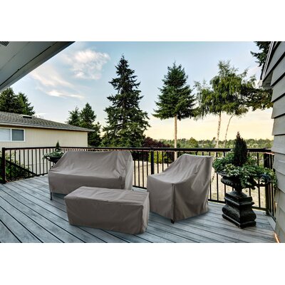 Modern Leisure Chalet Stackable/High Back Bar Chair Cover, 27"L x 27"W x 49"H, Beige by Rebrilliant
