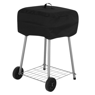 Modern Leisure Chalet Walk-A-Bout Charcoal Grill Cover, 21.5"L x 21.5"W x 14.5"H, Black by Rebrilliant