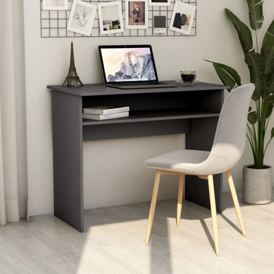Desk Computer Desk Standing Office Desk with Shelf Engineered Wood by Latitude Run