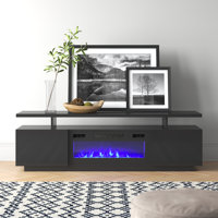 Burkard TV Stand for TVs up to 78" with Electric Fireplace Included by Orren Ellis