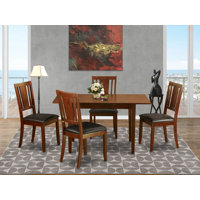 Valletta Butterfly Leaf Solid Wood Rubberwood Dining Set by Winston Porter