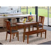 Valletta 5 - Piece Butterfly Leaf Solid Wood Rubberwood Dining Set by Winston Porter