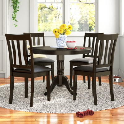 Maffra Rubberwood Solid Wood Dining Set by Alcott Hill