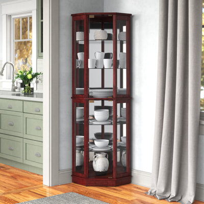 Maristow Lighted Corner Curio Cabinet by Charlton Home