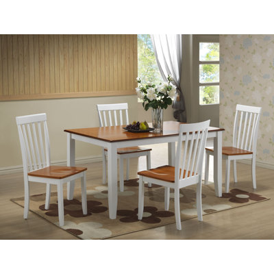 Raffe 4 - Person Rubberwood Dining Set by Red Barrel Studio