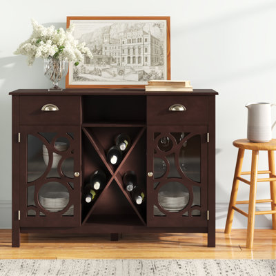Taeh Wood Buffet Server Storage Sideboard Wine Cabinet by Red Barrel Studio