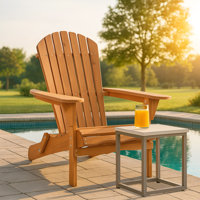 Willacoochee Adirondack Patio Lawn Folding Outdoor Chair Seating Fire Pit Wood Chairs by Beachcrest Home