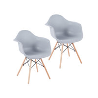 Hermina Plastic Dining Chair with Beechwood Legs by Hashtag Home