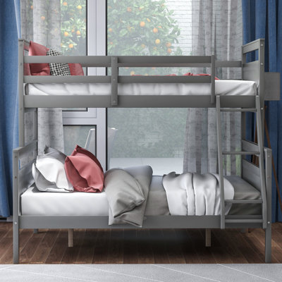 Triven Bunk Bed With Ladder, Trundle, And Storage Drawers In Rustic Pinewood by Harriet Bee