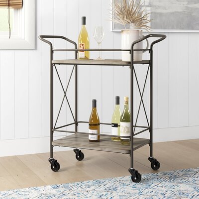 Metal X-Frame Bar Cart by 17 Stories