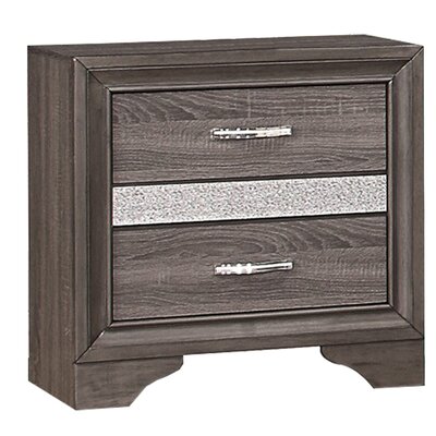 Giacomo 3 - Drawer Nightstand in Gray by Rosdorf Park