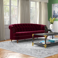 Joannes Velvet Rolled Arm Chesterfield by Willa Arlo Interiors
